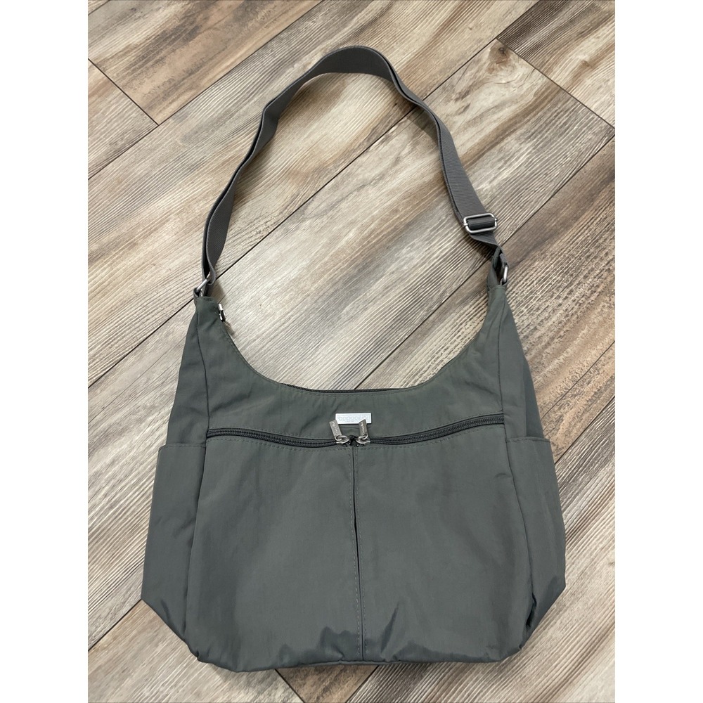 Baggallini Shoulder Bag Travel Tote Purse Handbag Medium Nylon Grey Crossbody‎